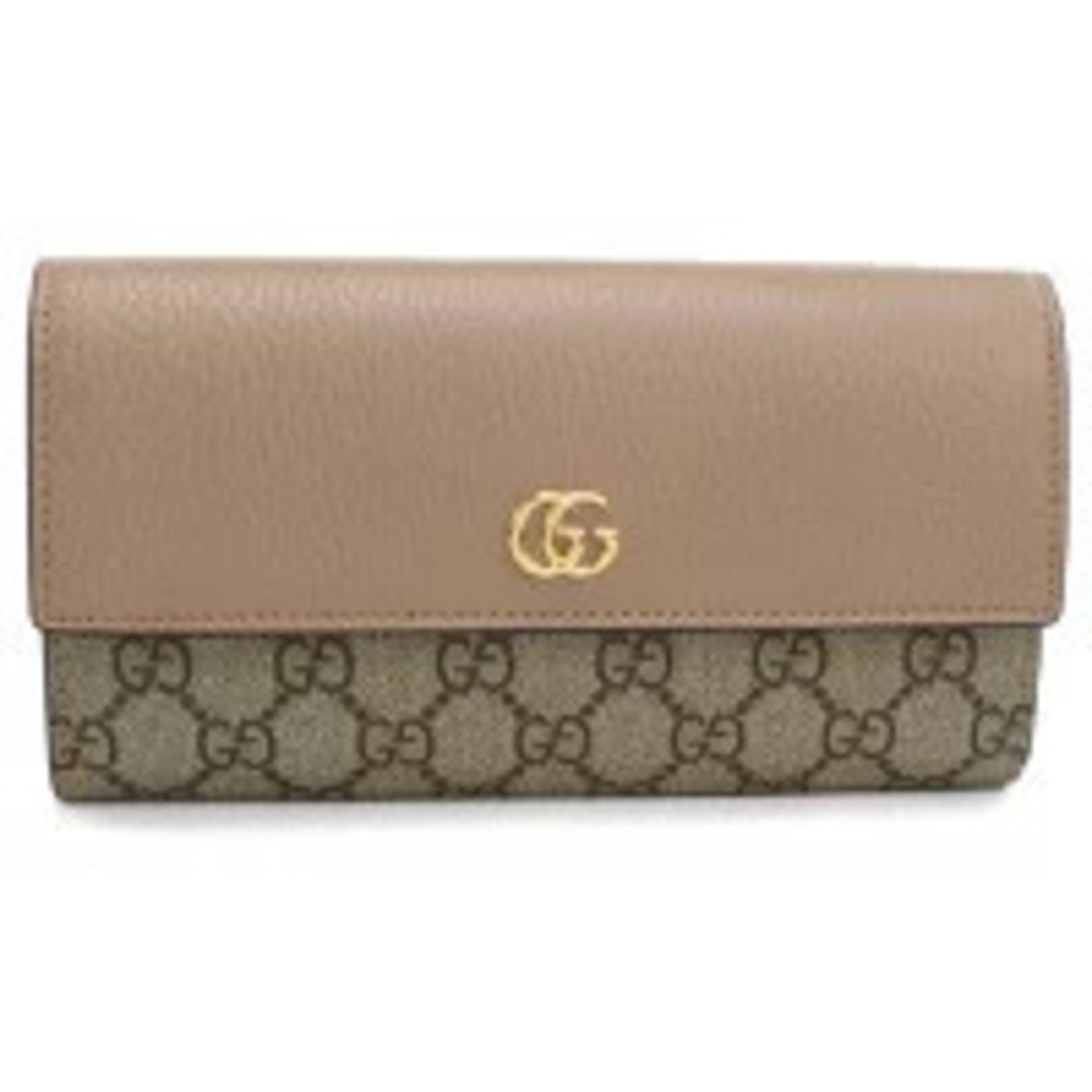 Gucci Long Wallet Bi fold Coin Purse MARMONT Beige Cream